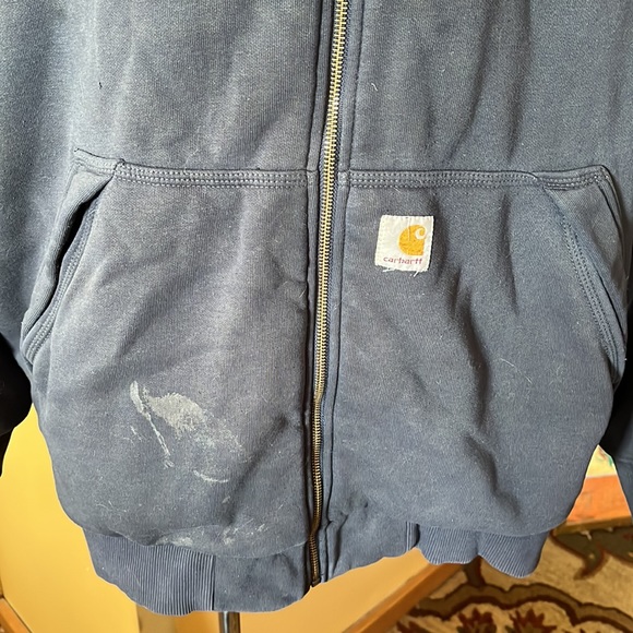 CARHARTT Size 3X RainDefernder Thrashed Paint-Splotch Zipper Down Casual Hoodie - Picture 15 of 16